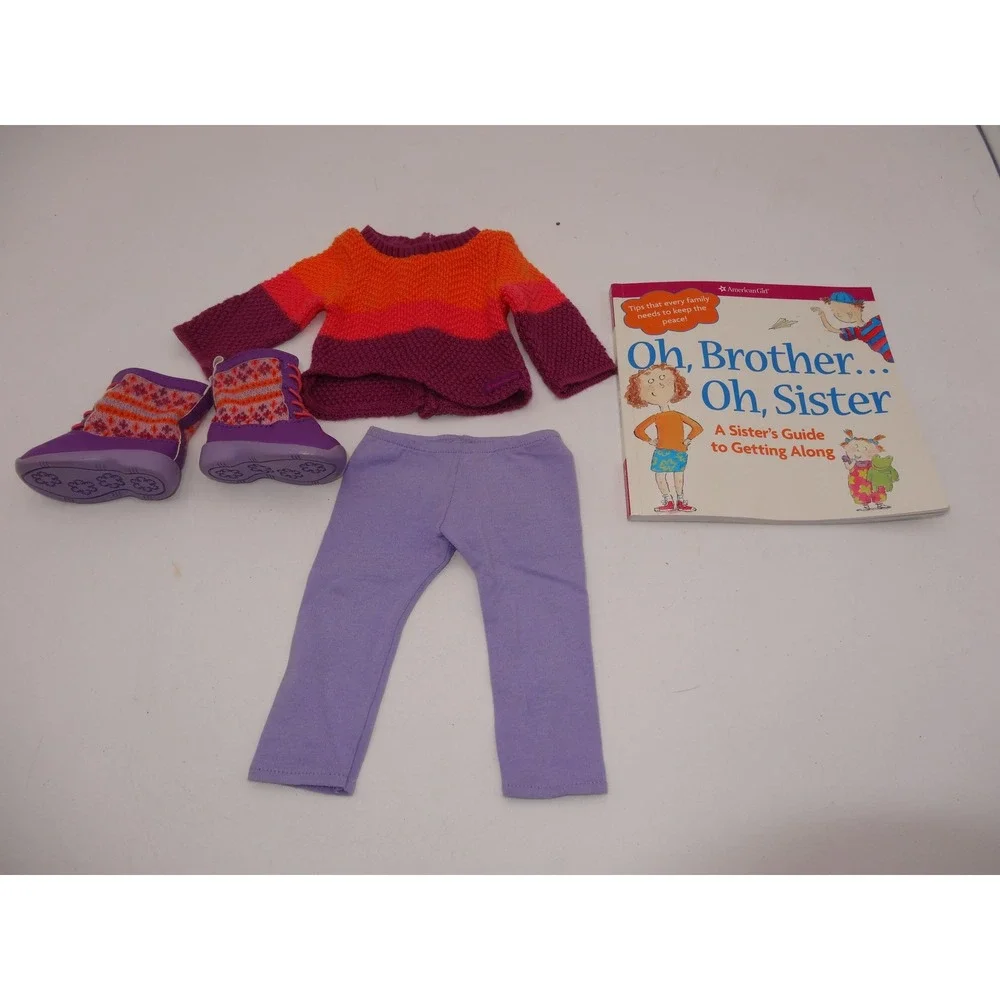 American Girl Doll Warm Winter Outfit Boots Shirt Pants and Book Set